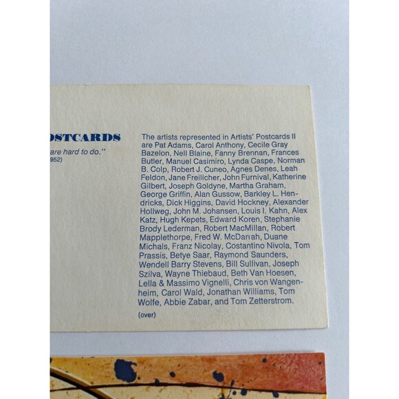 Pat Adams, Remarks Artists' Postcards Series II 1978 - Mixed Media - Picture 4 of 6
